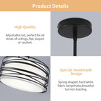 Farmhouse Black Chandelier — 3-Light - View 6