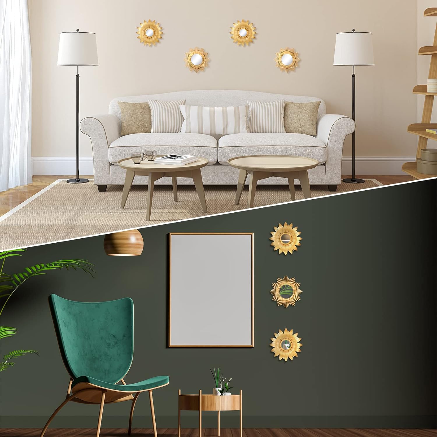 Round Luxe Metal Wall Mirror — 10" - View 5