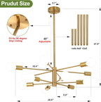 Adjustable Luxe Black Chandelier — 12-Light - View 8