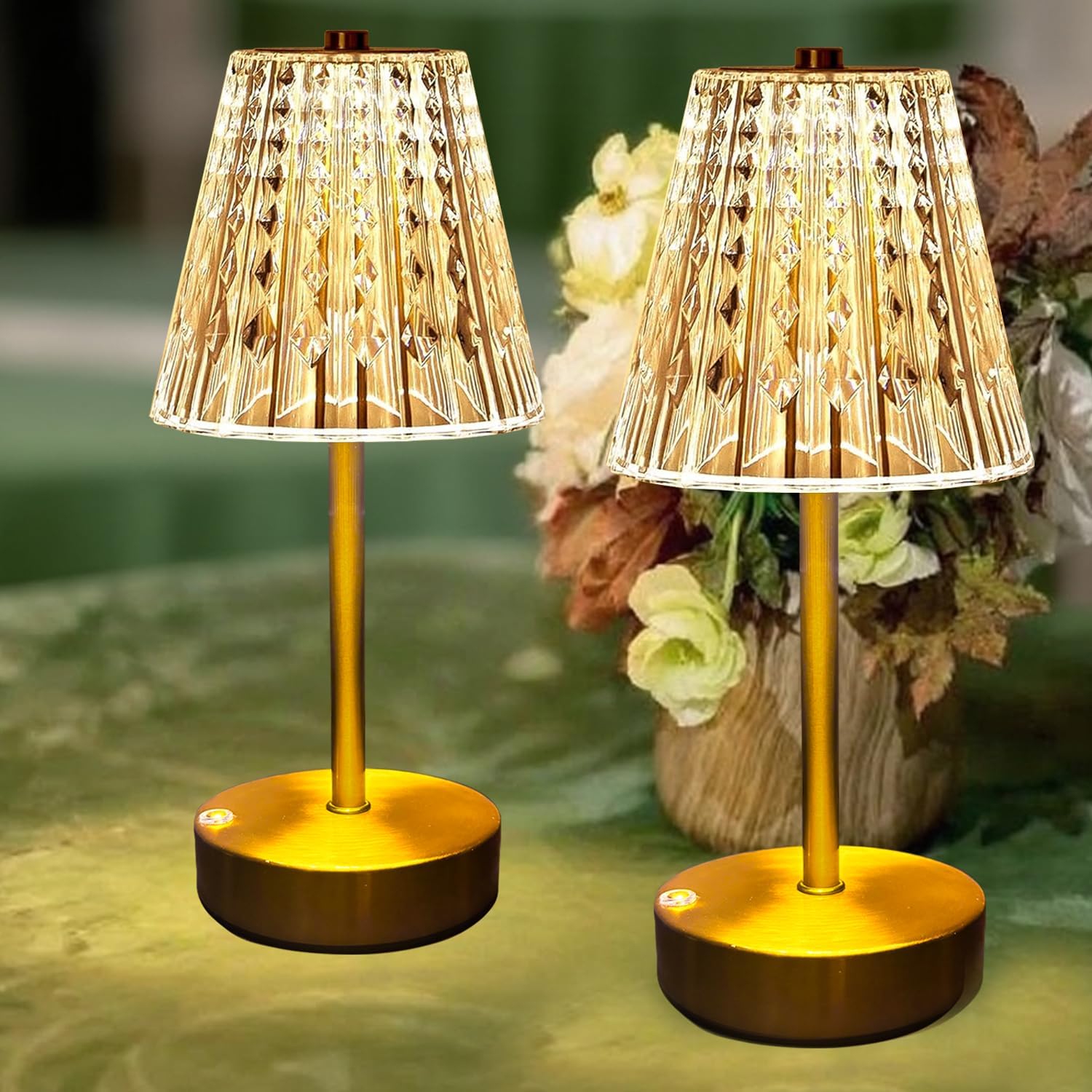 Cordless Luxe Black Table Lamp — Gold