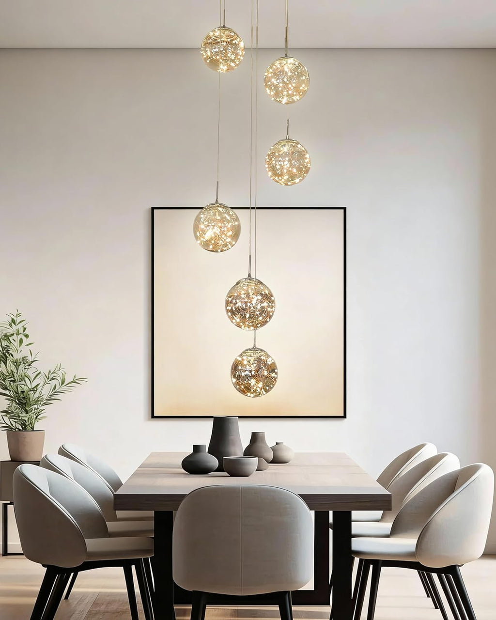 Luxe Grey Chandelier - View 6