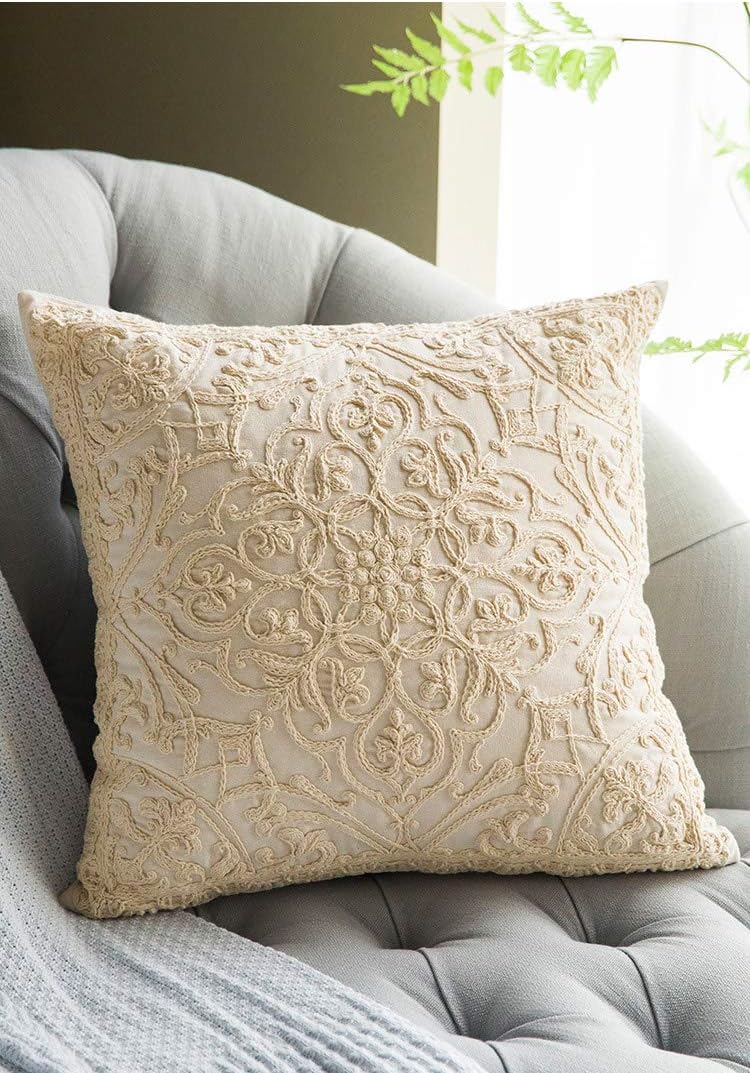 Beige Throw Pillow Cover — 20" - View 2