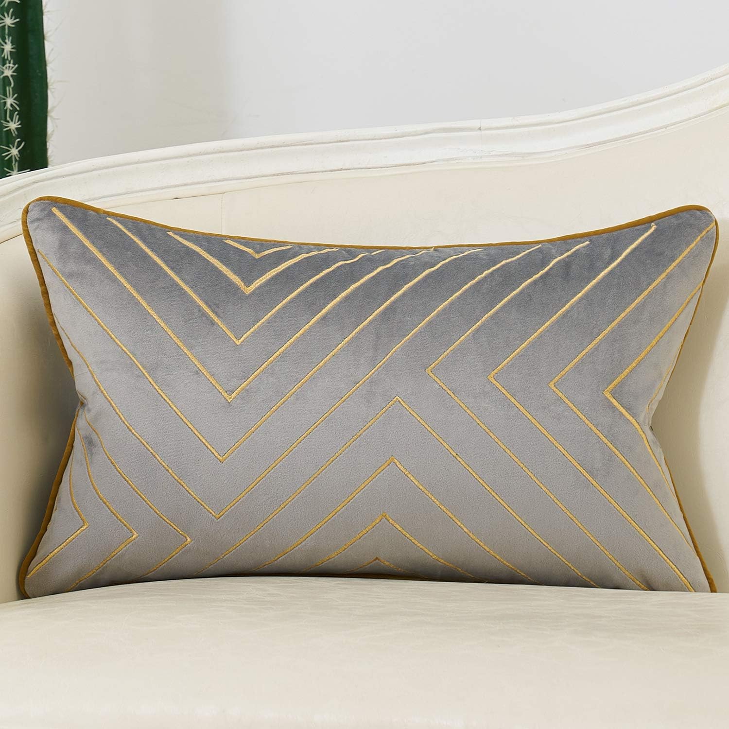 Velvet Luxe Black Throw Pillow Cover — 20" — Grey