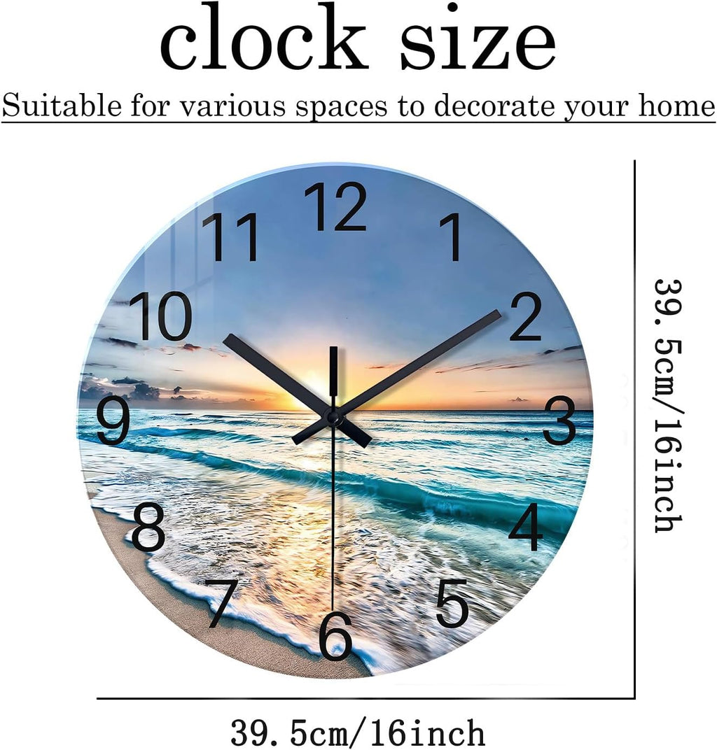 Battery Operated Blue Wall Clock — 16" - View 5