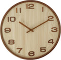 Battery Operated Beige Wall Clock — Khaki