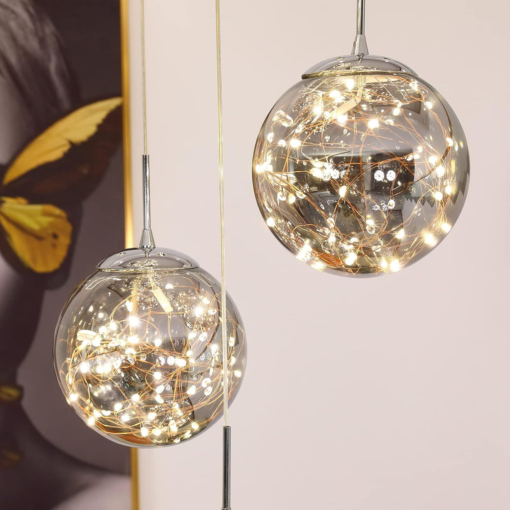 Adjustable Luxe Grey Chandelier — 10-Light - View 5