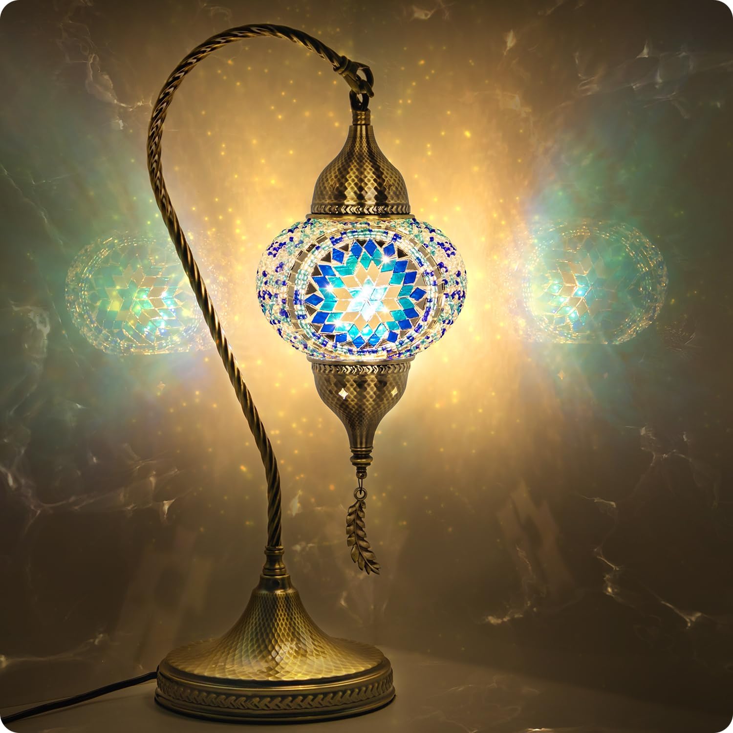 Blue Bedside Lamp — 19" — Blue2