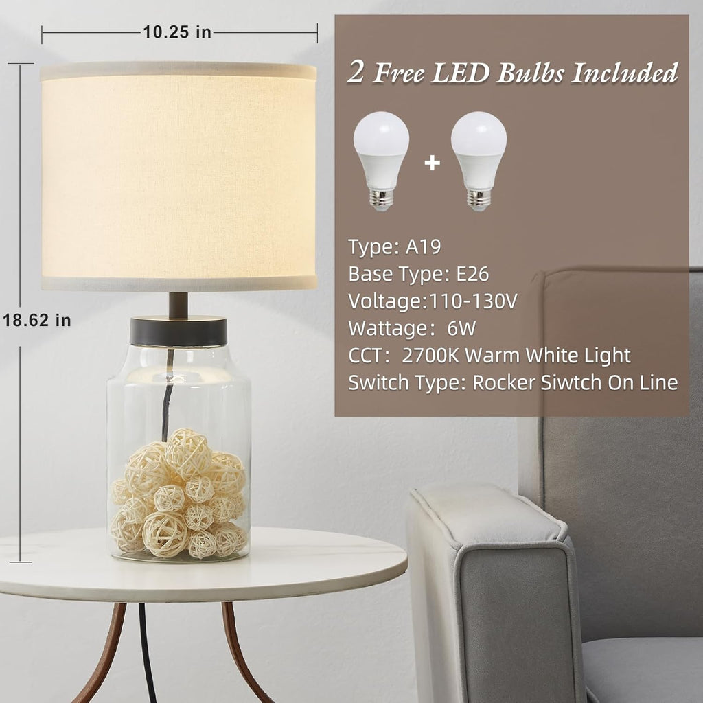 Modern Blue Bedside Lamp - View 4