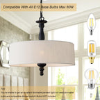 Adjustable Beige Chandelier — 4-Light - View 5