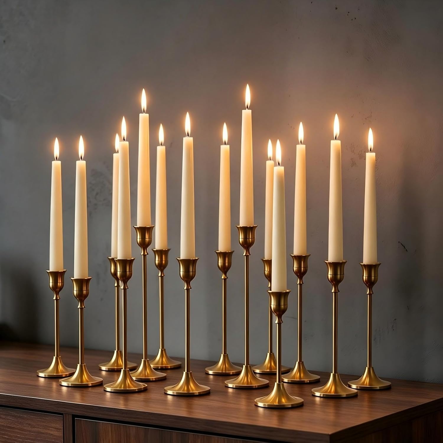 Vintage Luxe Black Candle — Set of 3 — Gold