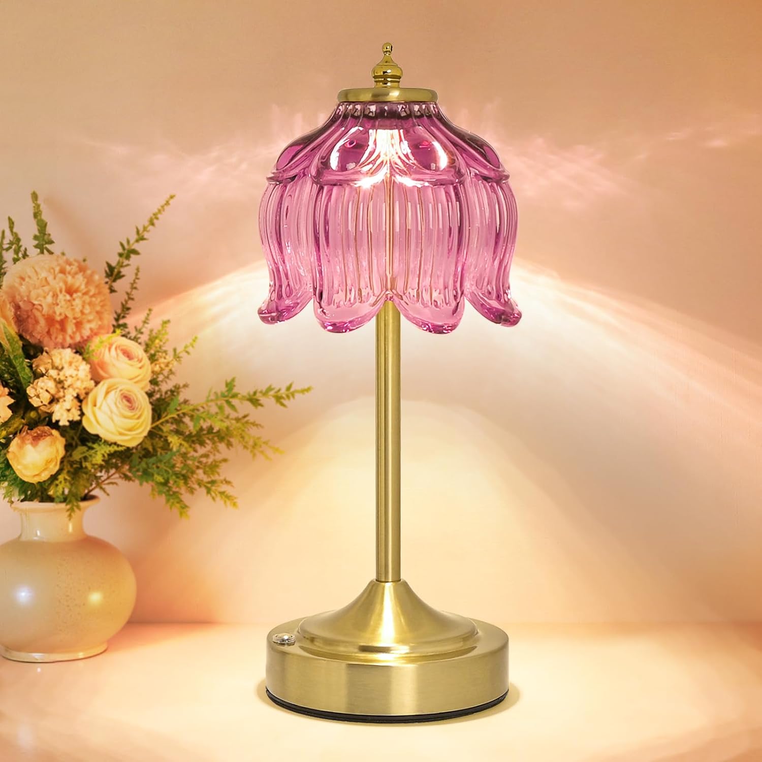Cordless Black Desk Lamp — Purple