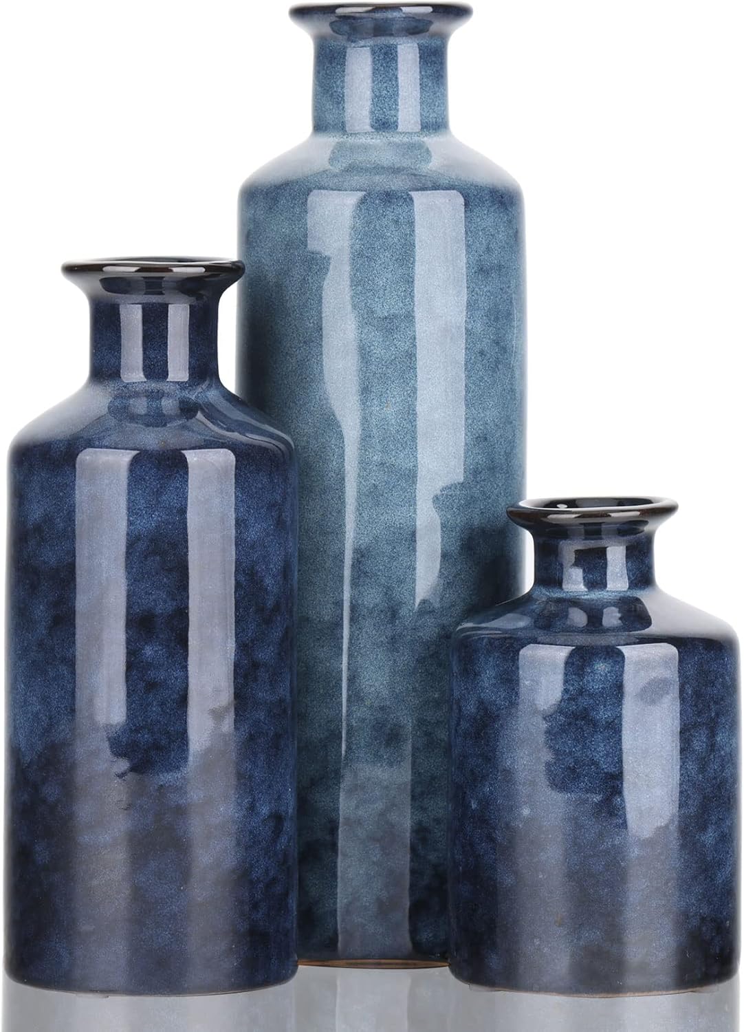 Farmhouse Beige Flower Vase — Blue