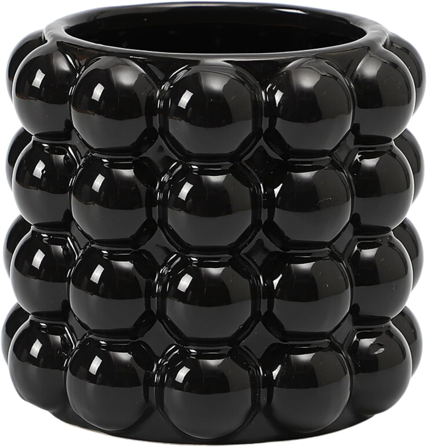 Boho Beige Flower Vase — Set of 2 — Black