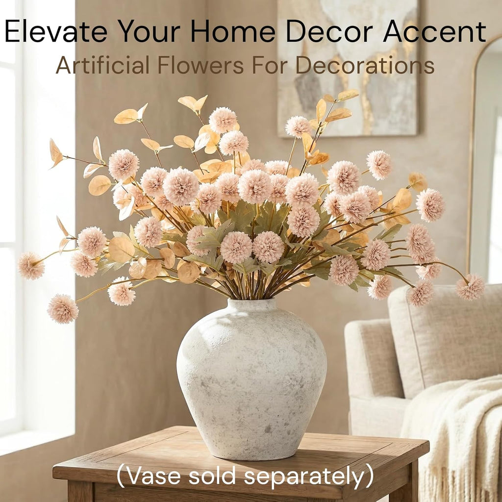 Pom Pom Beige Artificial Flowers - View 3