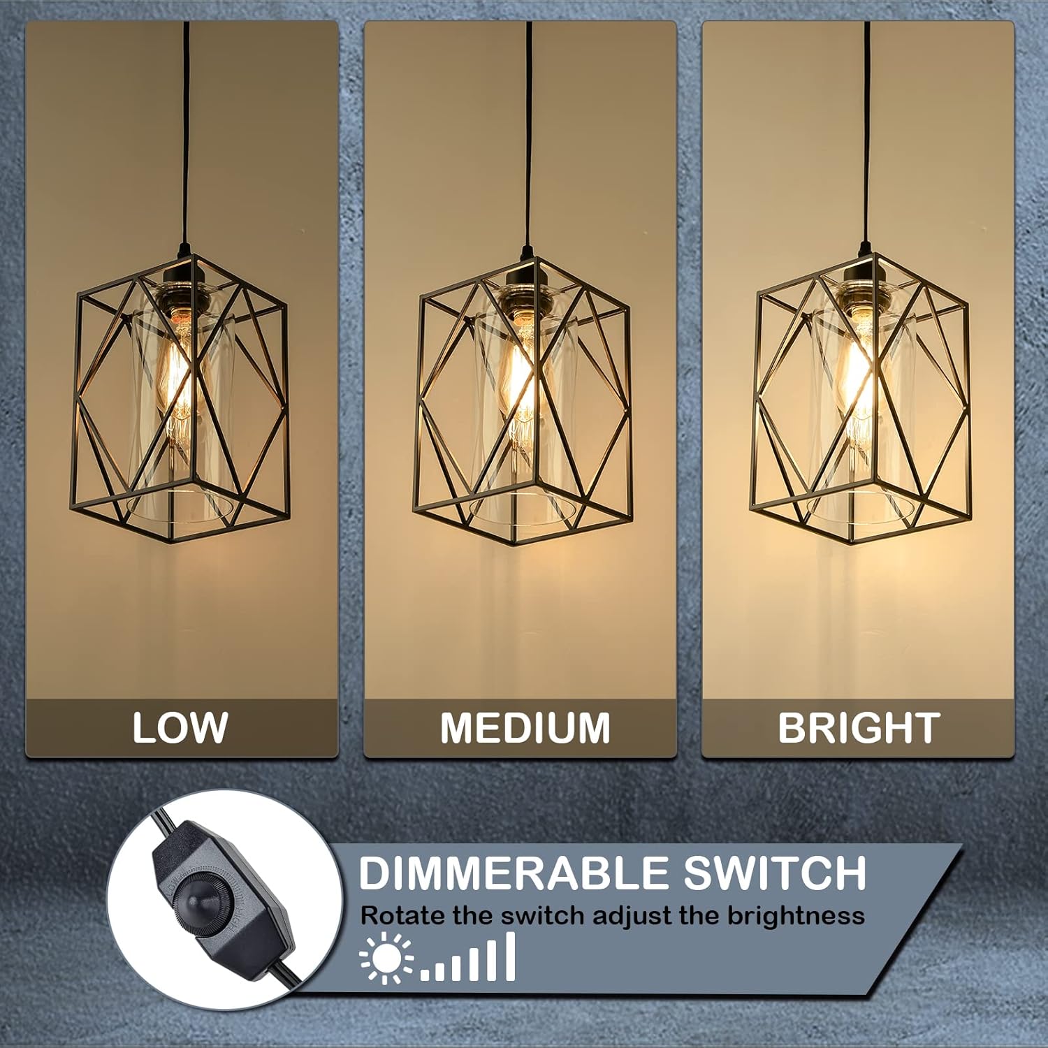 Farmhouse Black Pendant Light - View 2