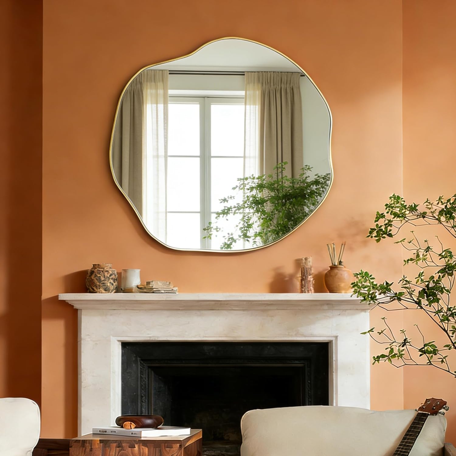 Black Wall Mirror — 35" — 35"L x 35"W