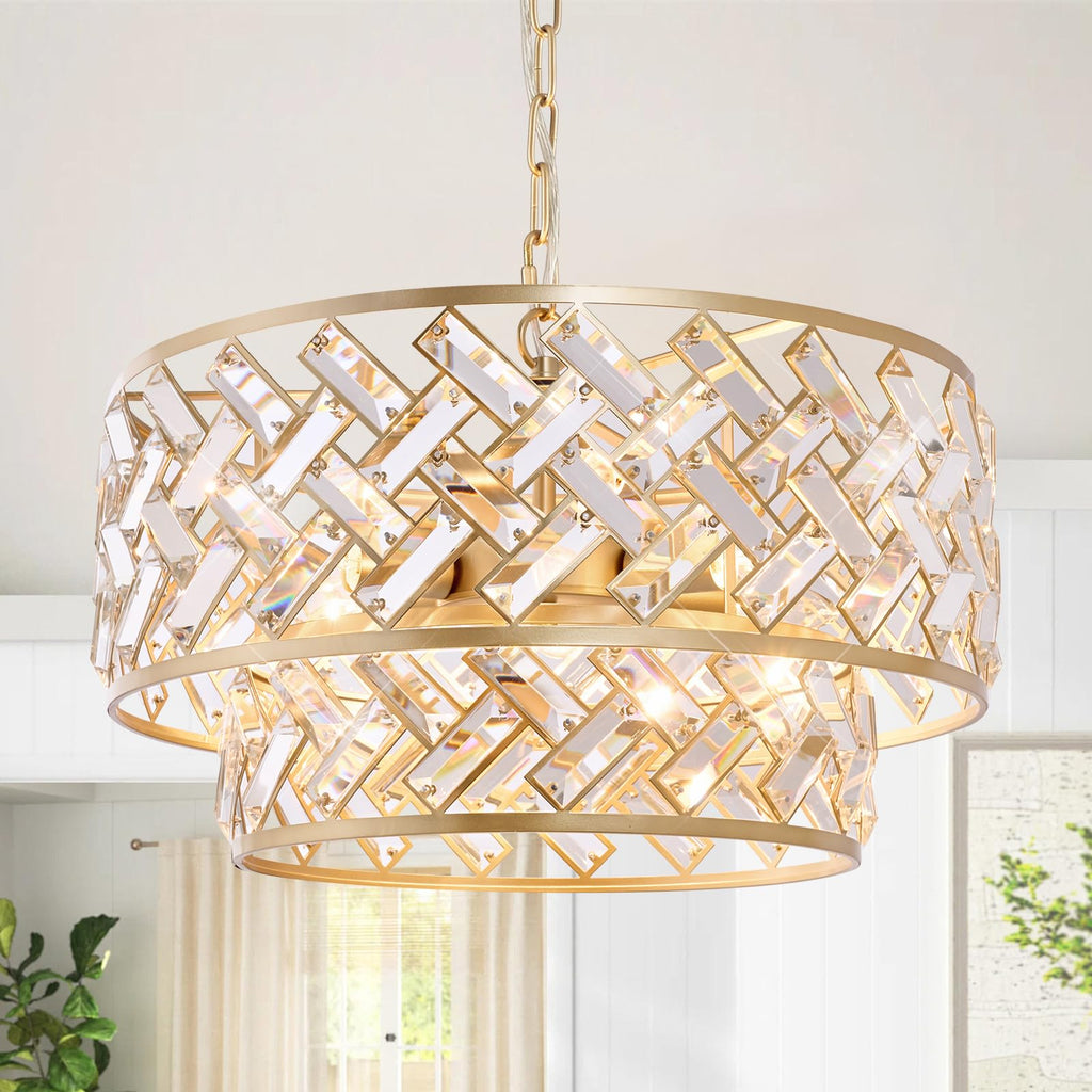 Round Luxe Black Chandelier — 20"
