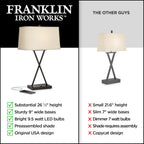 USB Charging Modern Metal Table Lamp — 26.5" - View 3