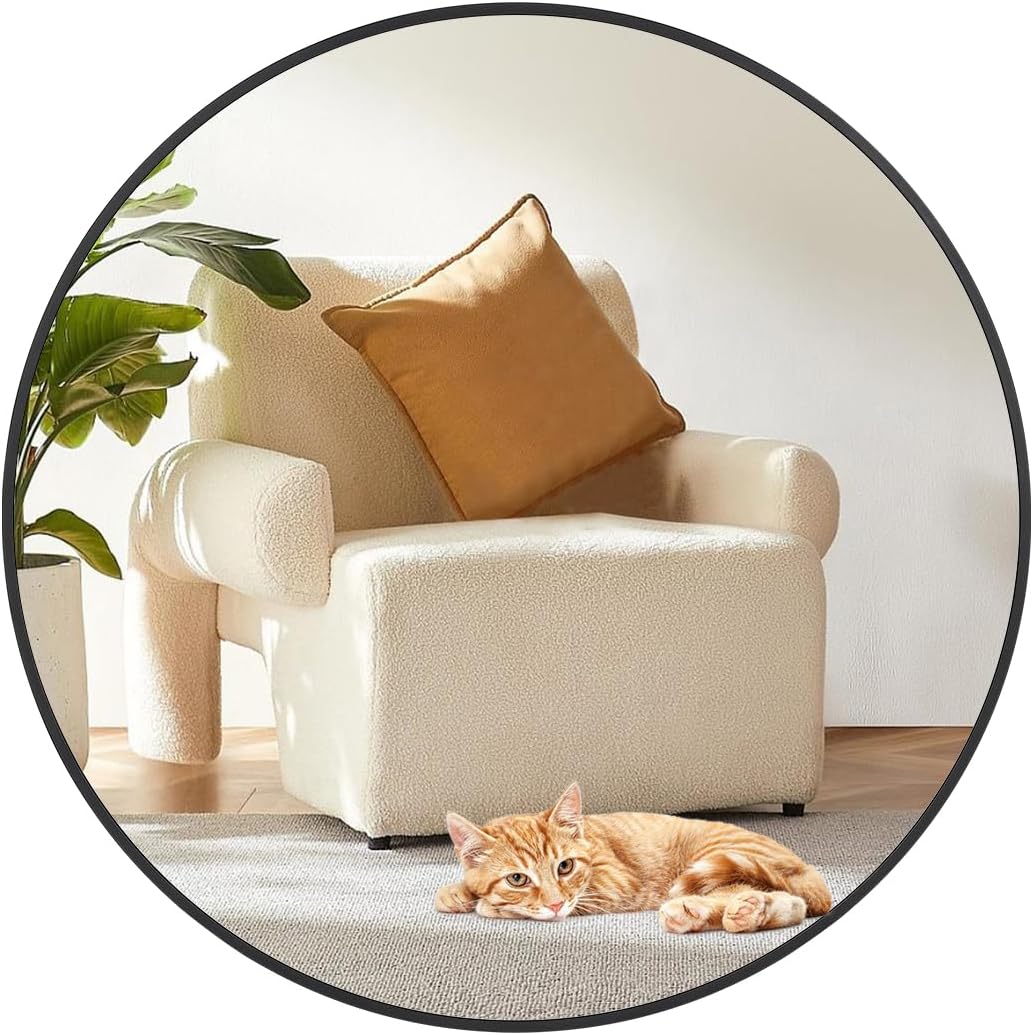 Round Farmhouse Black Wall Mirror — 30.1" — Black