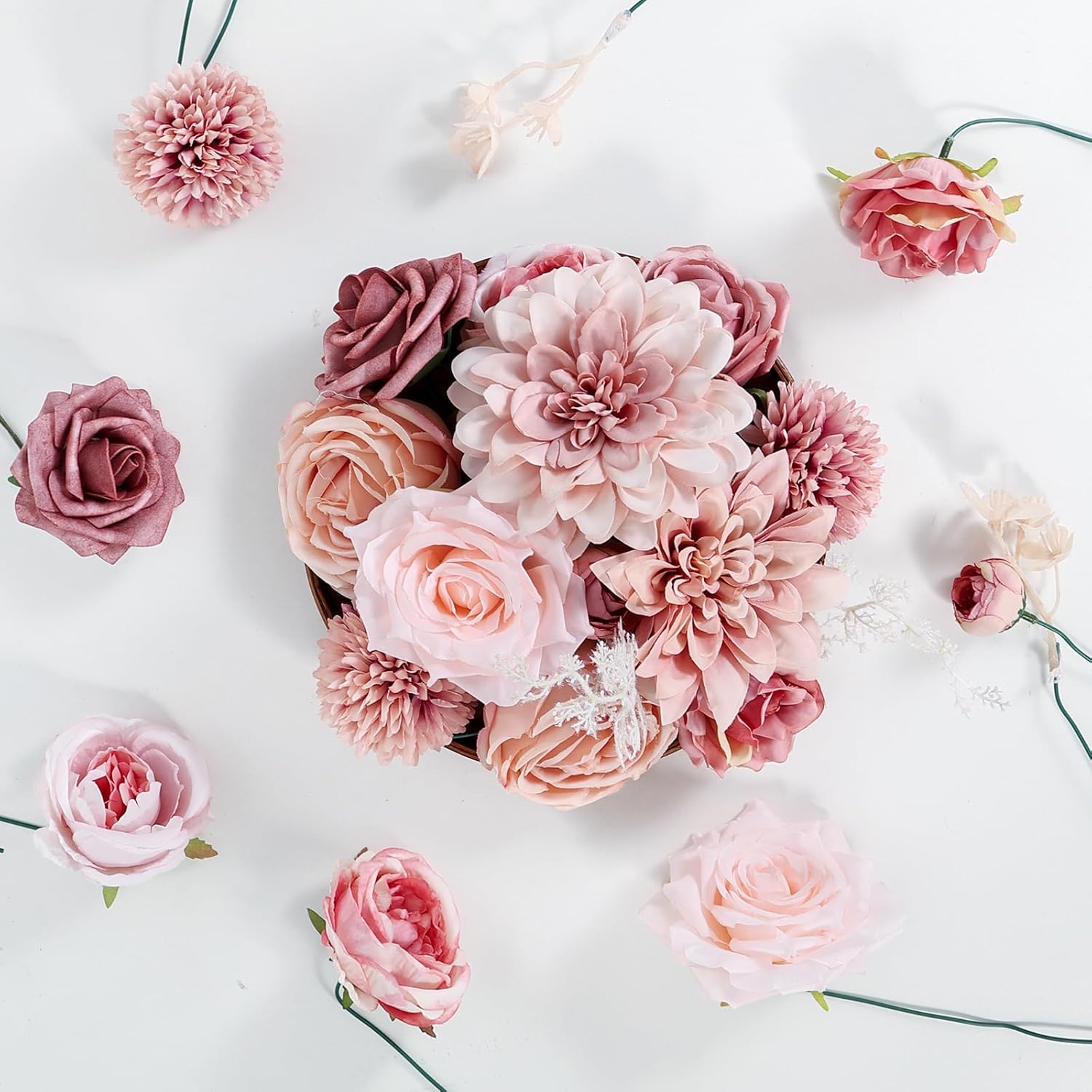 Vintage Blue Artificial Flowers - View 5