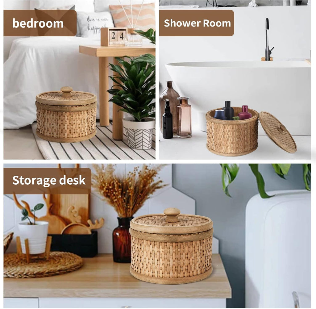 Round Boho Wood Home Decor — 7" - View 6