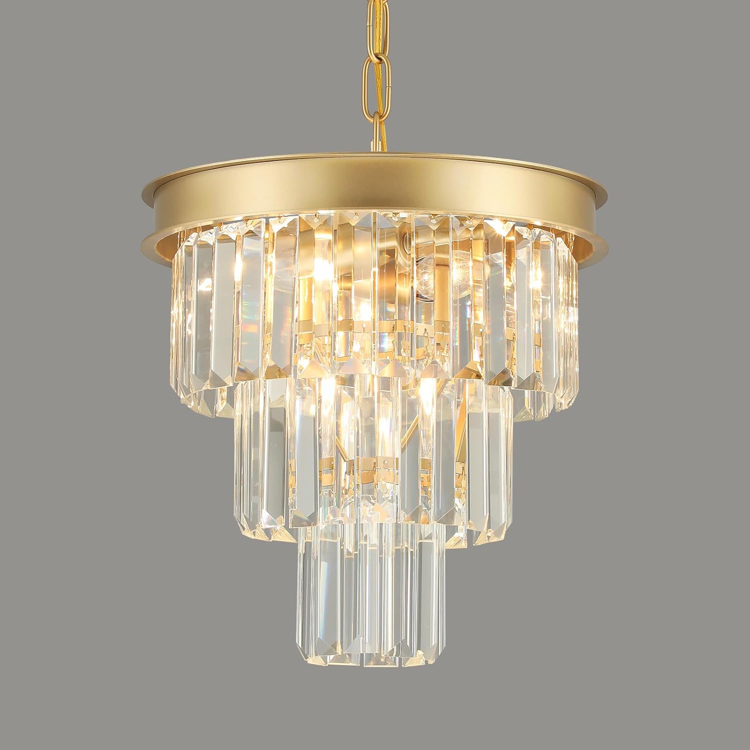 Luxe Black Chandelier — 12" — Gold