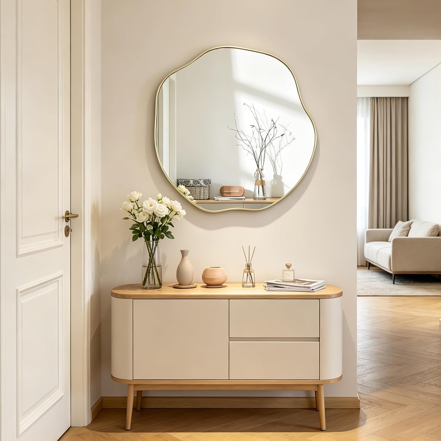Black Wall Mirror — 35" — 25"L x 25"W