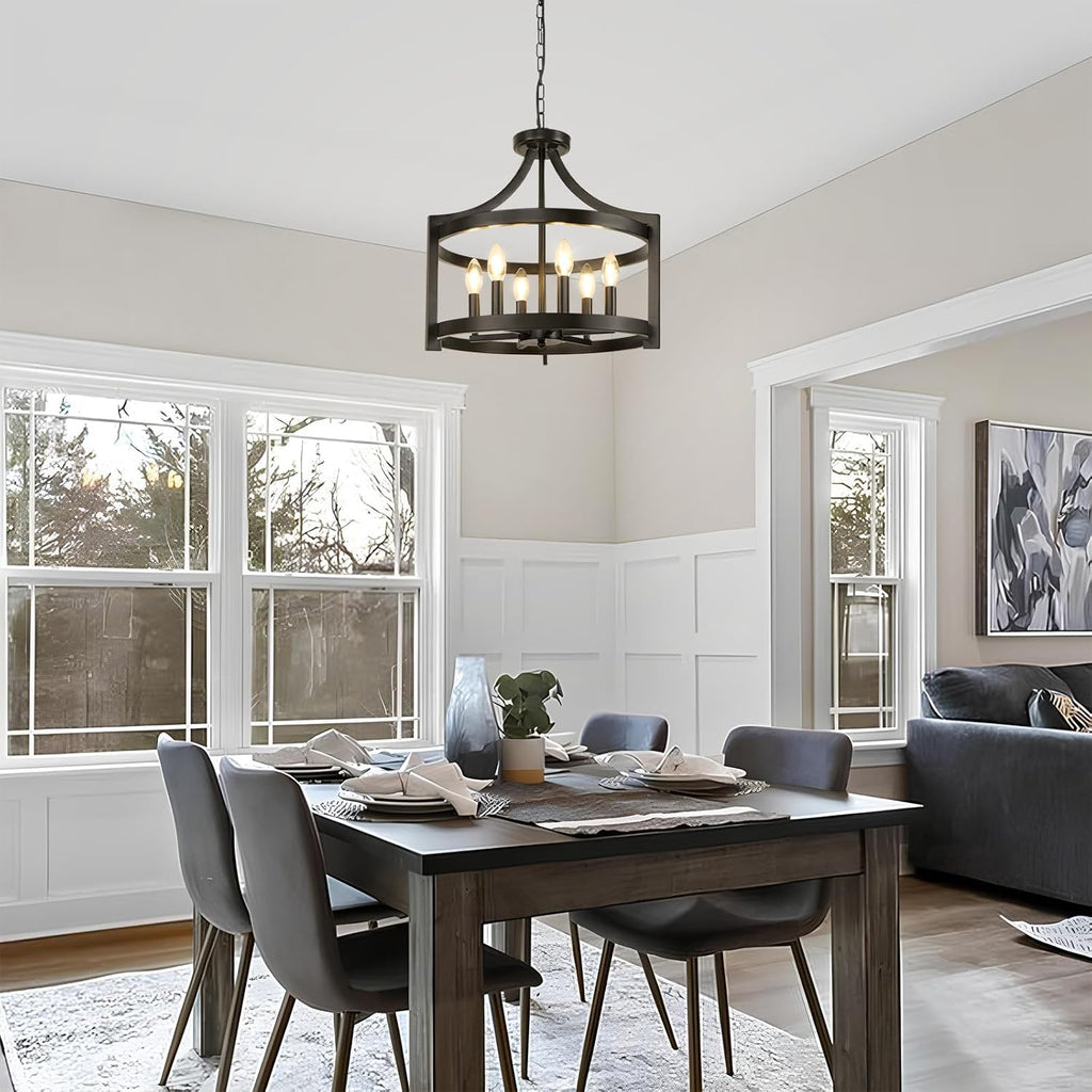 Convertible Farmhouse Black Chandelier — 6-Light - View 7