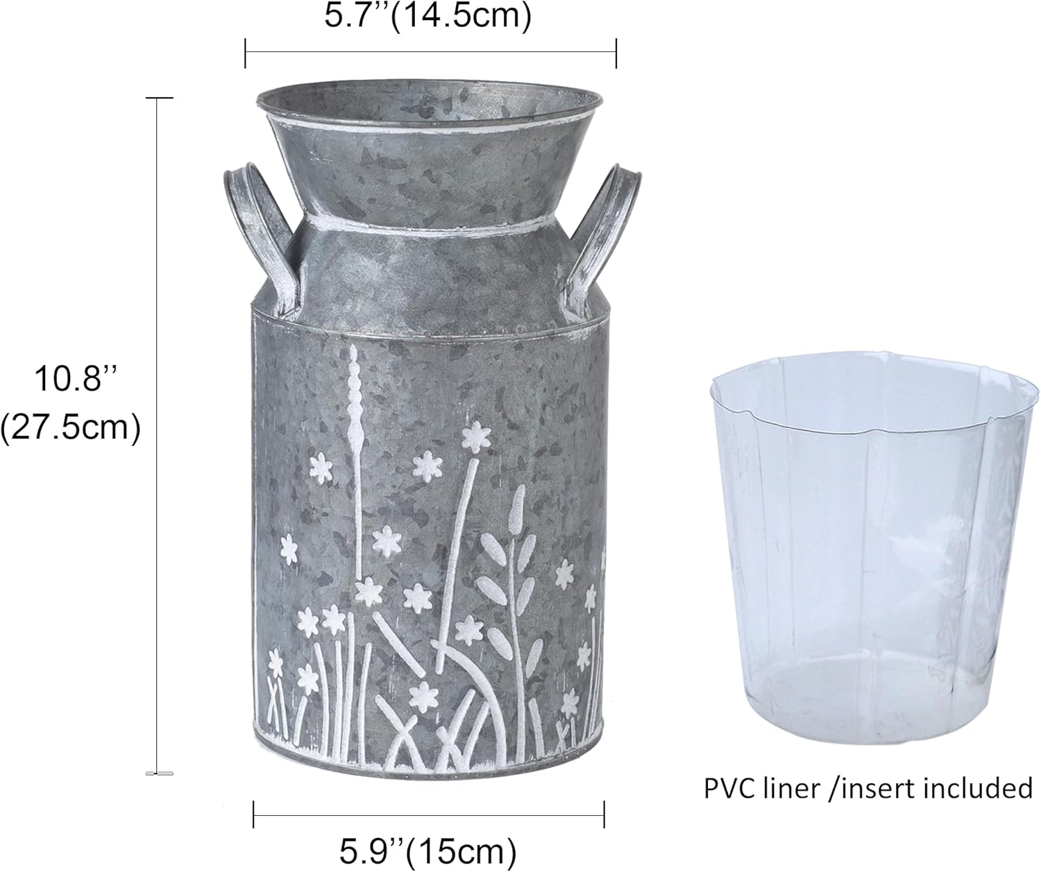 Vintage Farmhouse Metal Vase - View 5