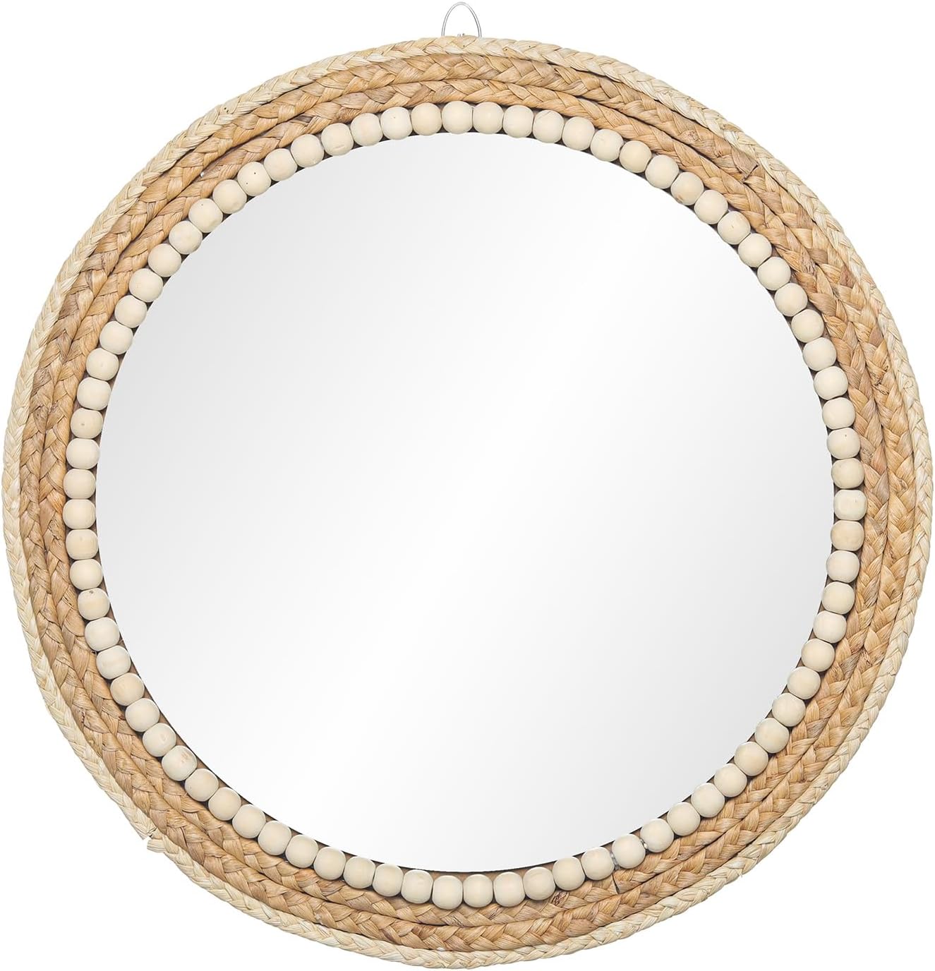 Round Boho Wood Wall Mirror — 15" — 18 Inch Wood