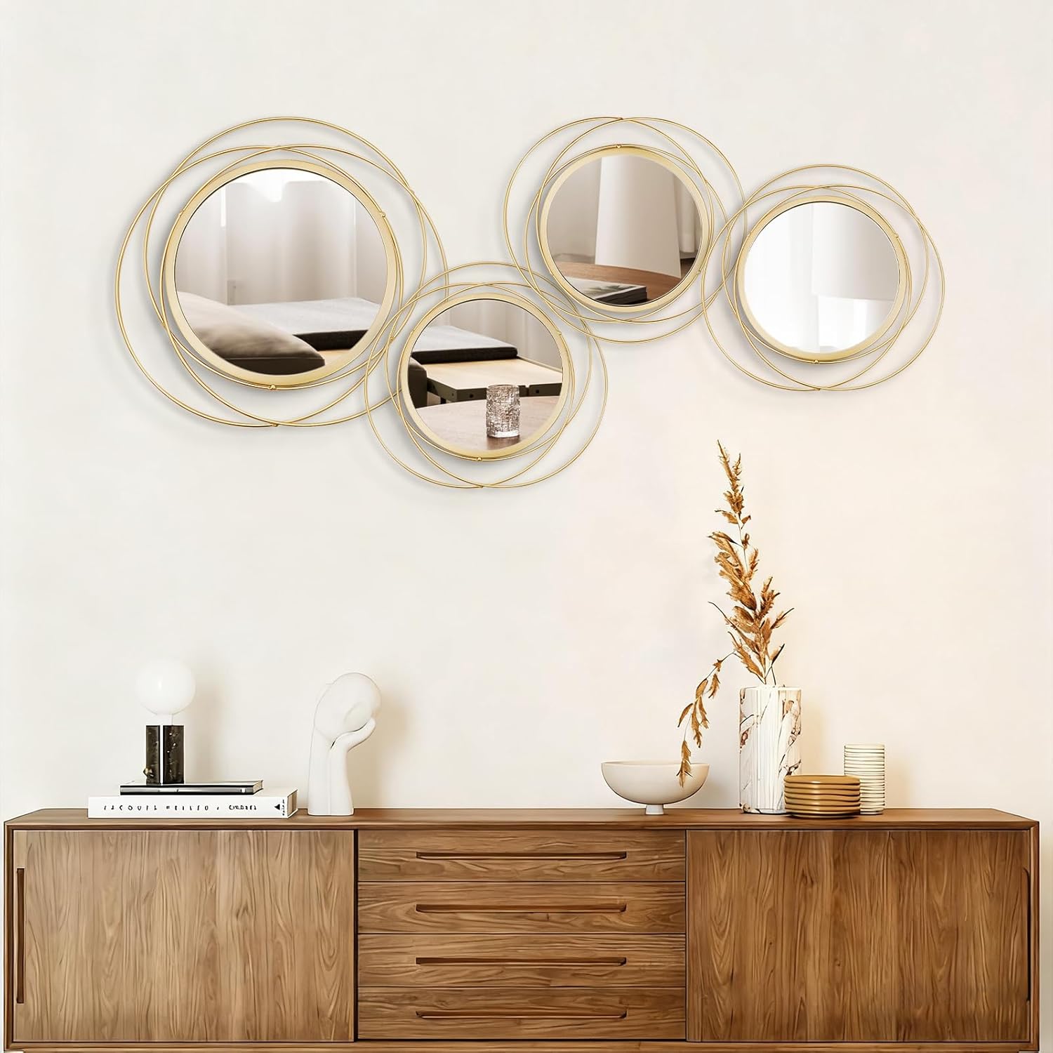 Boho Black Round Mirror - View 3