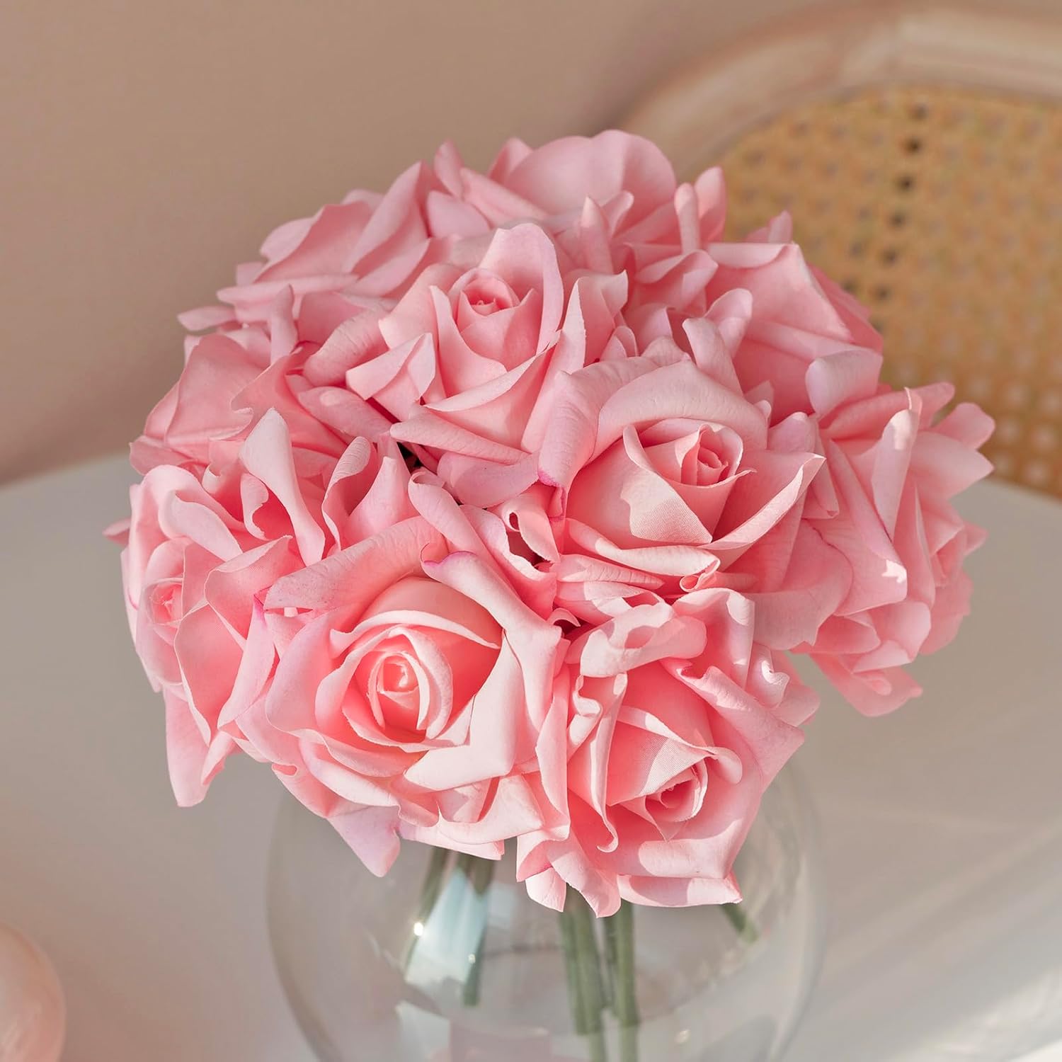 Gold Artificial Plant — Deep Pink(not Include Vase)
