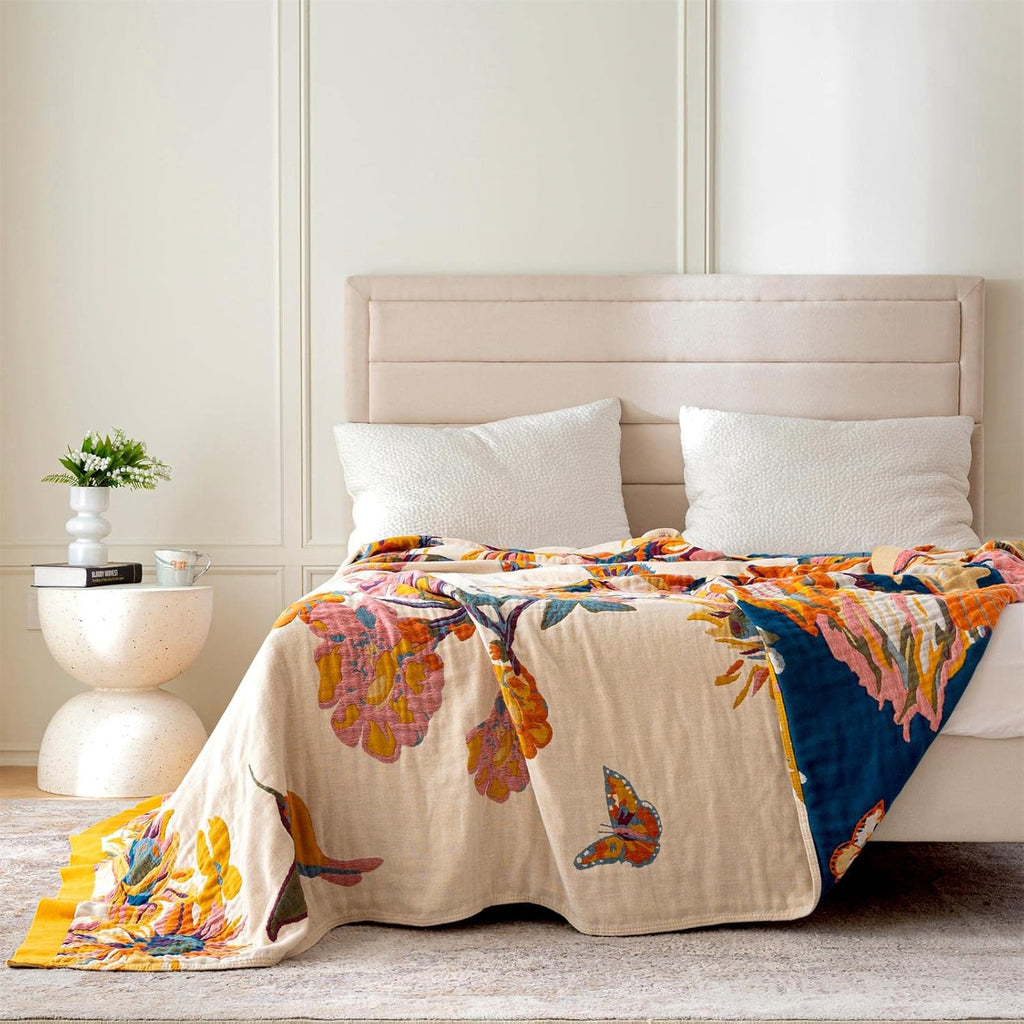 Boho Blue Throw Pillow — 60" - View 7