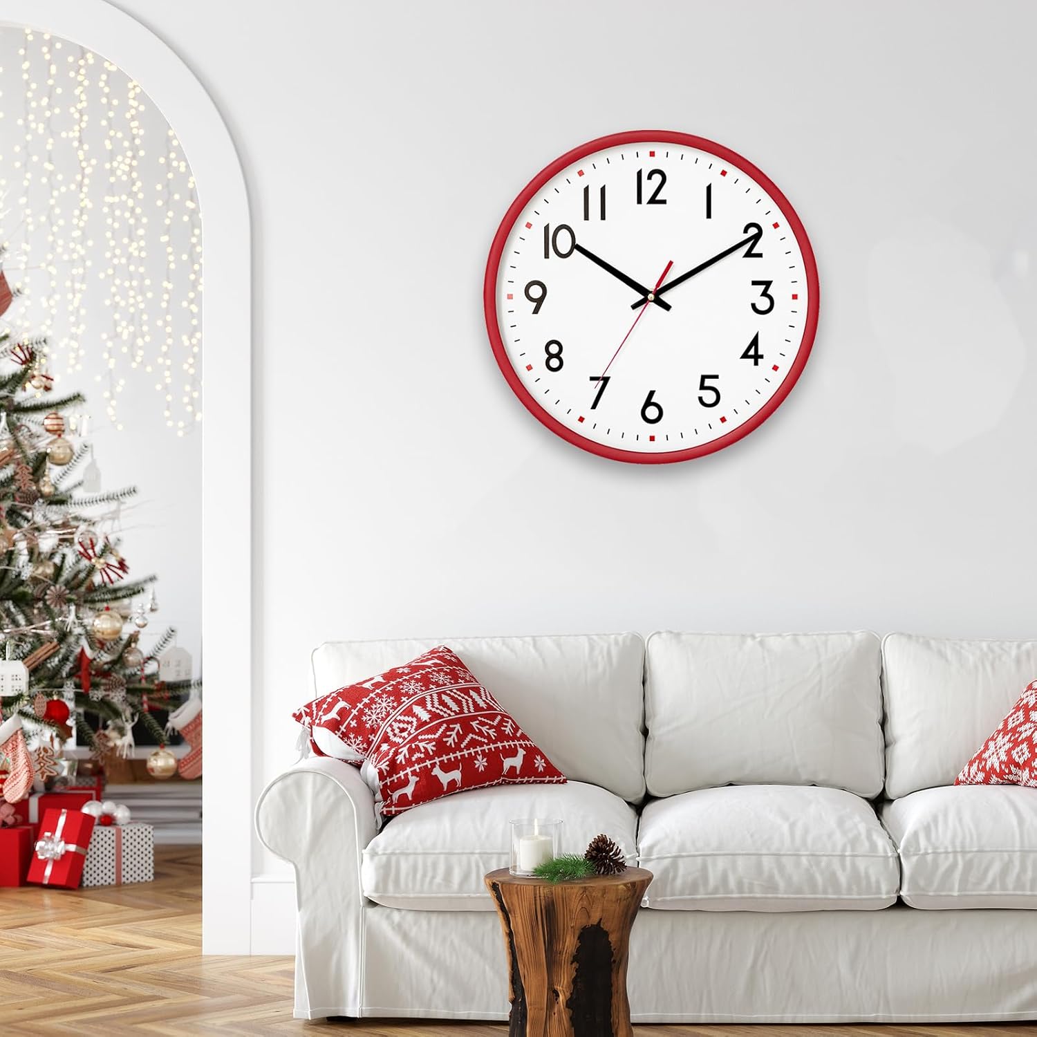 Battery Operated Modern Black Wall Clock — 8" - View 6