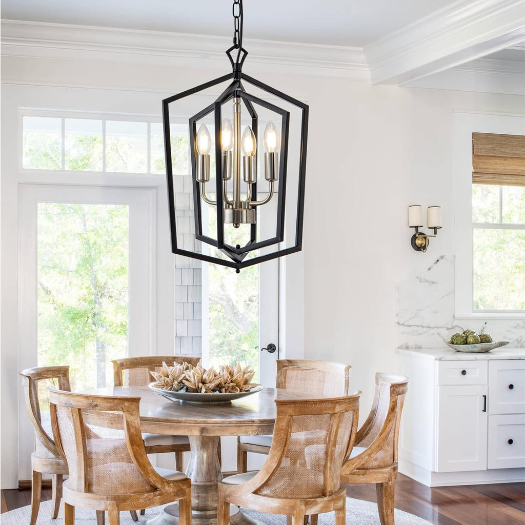 Farmhouse Black Chandelier — 4-Light - View 2