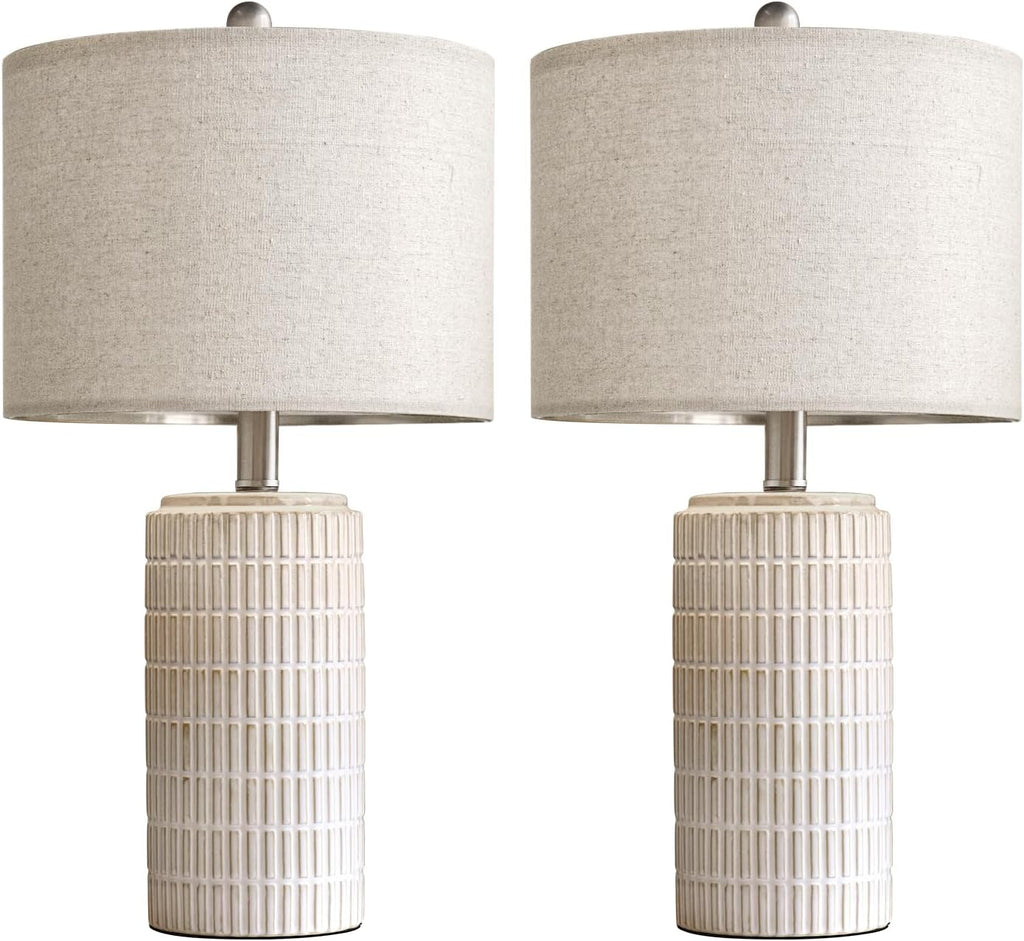 Farmhouse Beige Desk Lamp — 23" - View 9