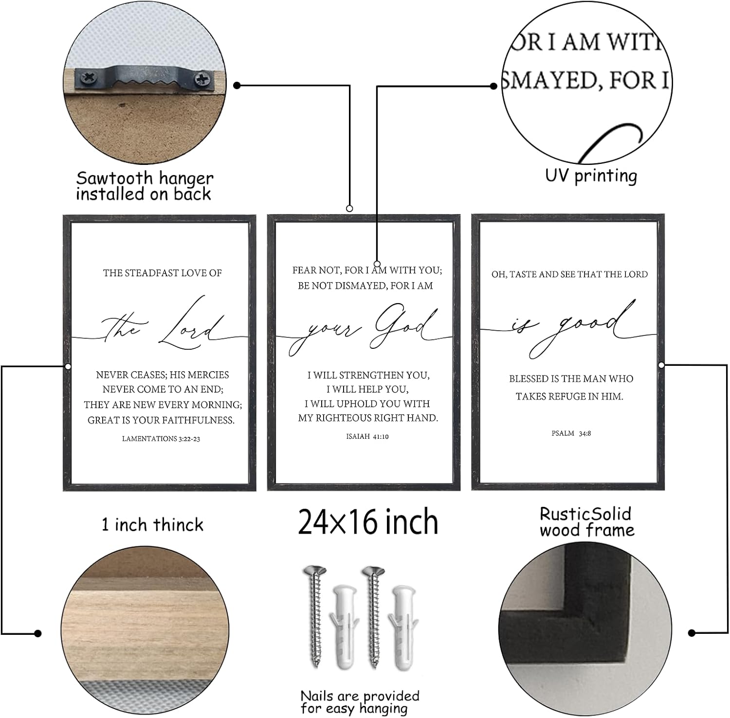 Framed Farmhouse Black Wall Art — 24" - View 2