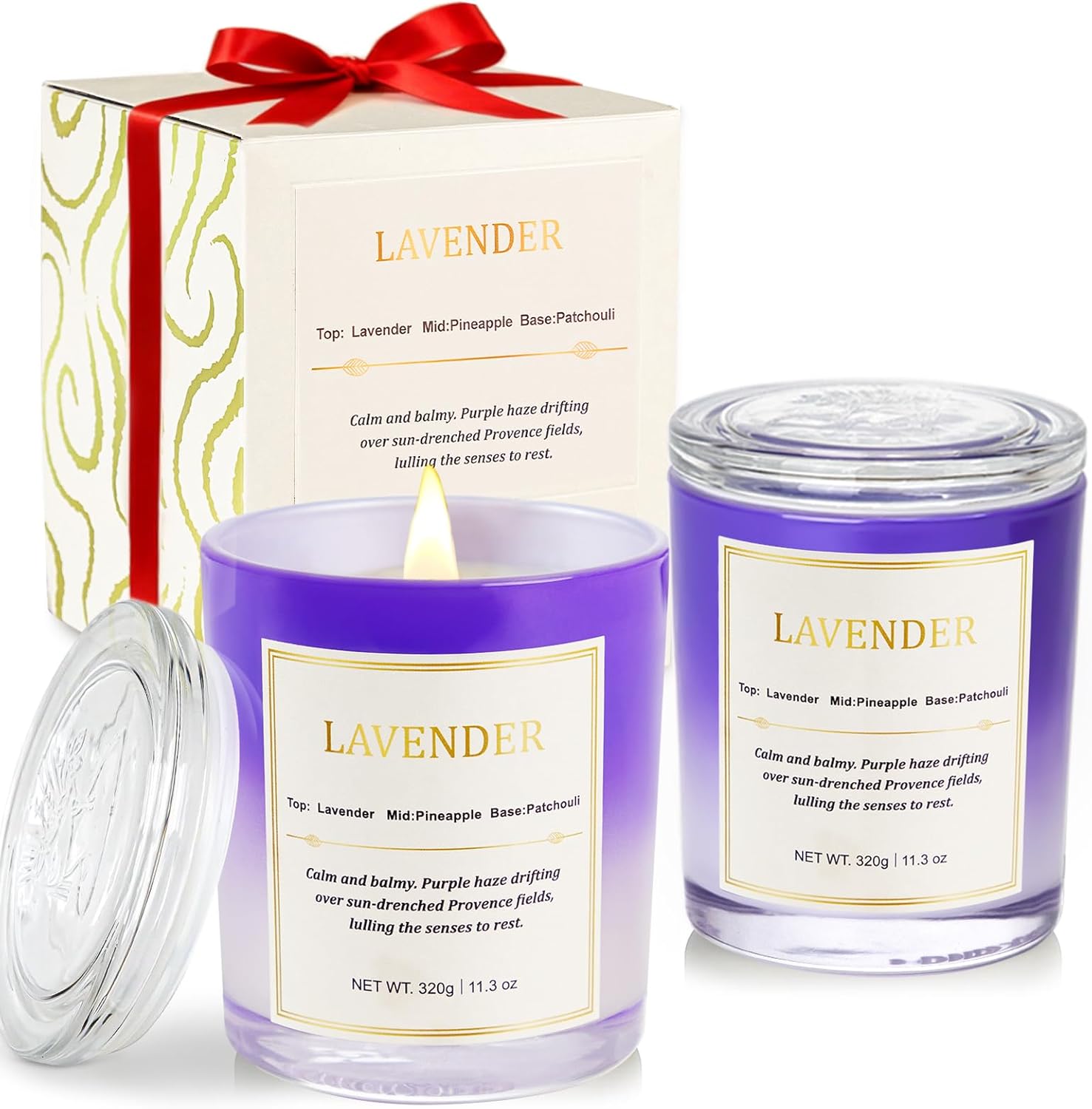 Soy Wax Beige Scented Candle — Lavender