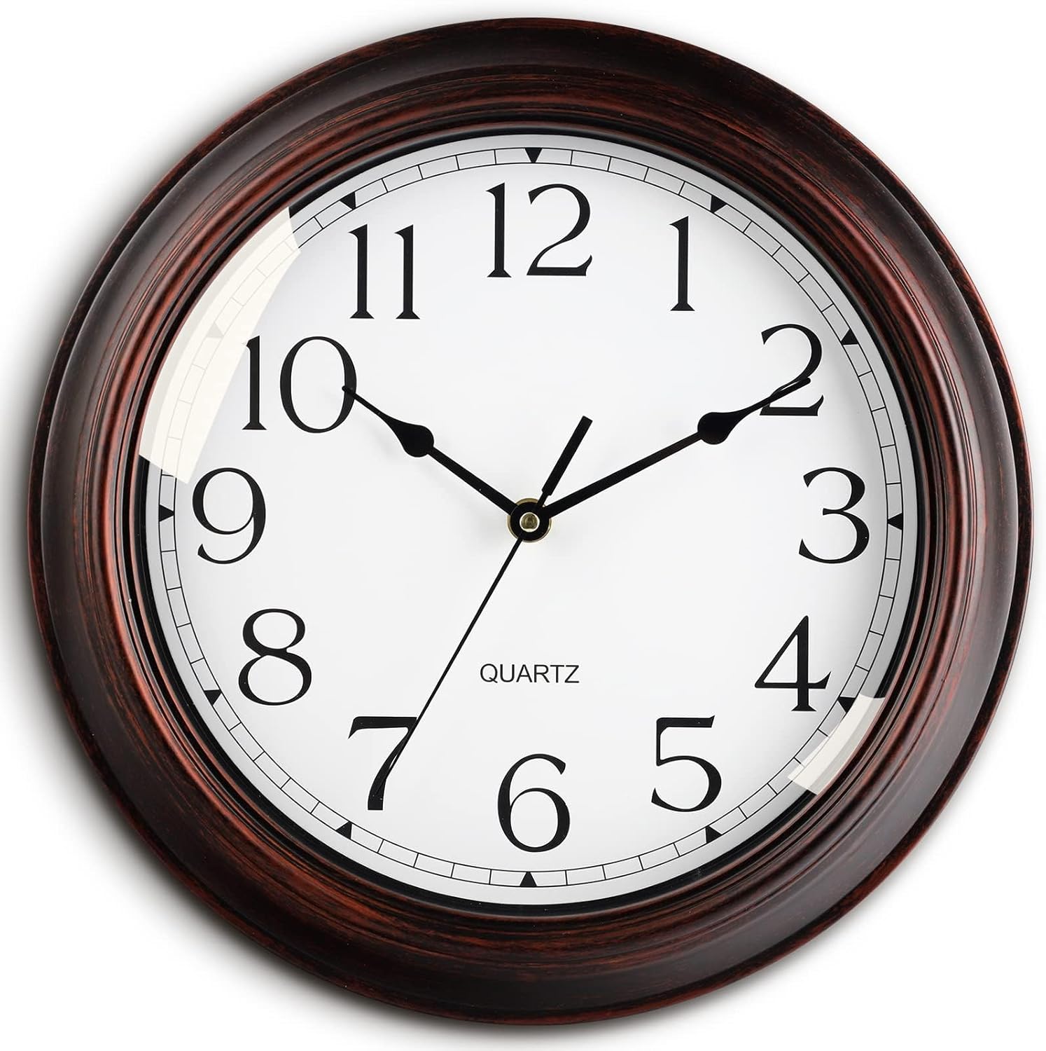 Battery Operated Farmhouse Gold Wall Clock — 12" — A_bronze