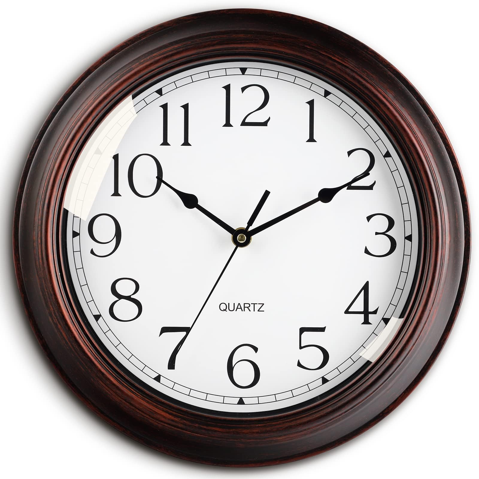 Battery Operated Farmhouse Gold Wall Clock — 12"