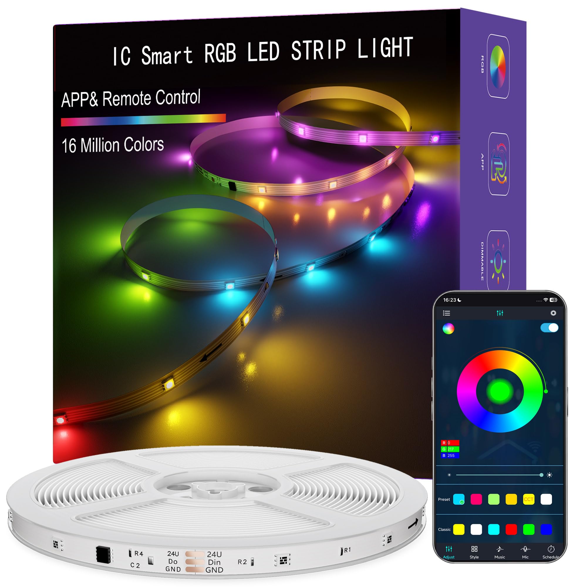 Color Changing Metal LED Strip Lights