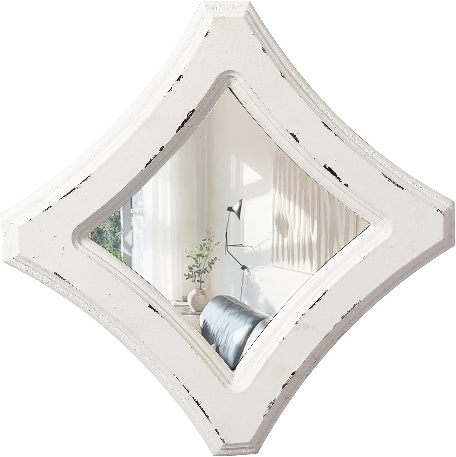 Round Farmhouse Wood Wall Mirror — 1" — Rhombic
