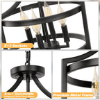 Convertible Farmhouse Black Chandelier - View 3