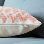 Embroidered Boho Beige Throw Pillow Cover — 20" - View 3