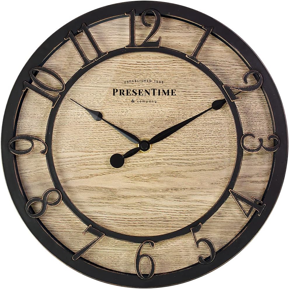Vintage Farmhouse Gold Wall Clock — 10" — Oil Rubbed Bronze