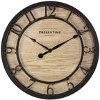 Vintage Farmhouse Gold Wall Clock — 10"