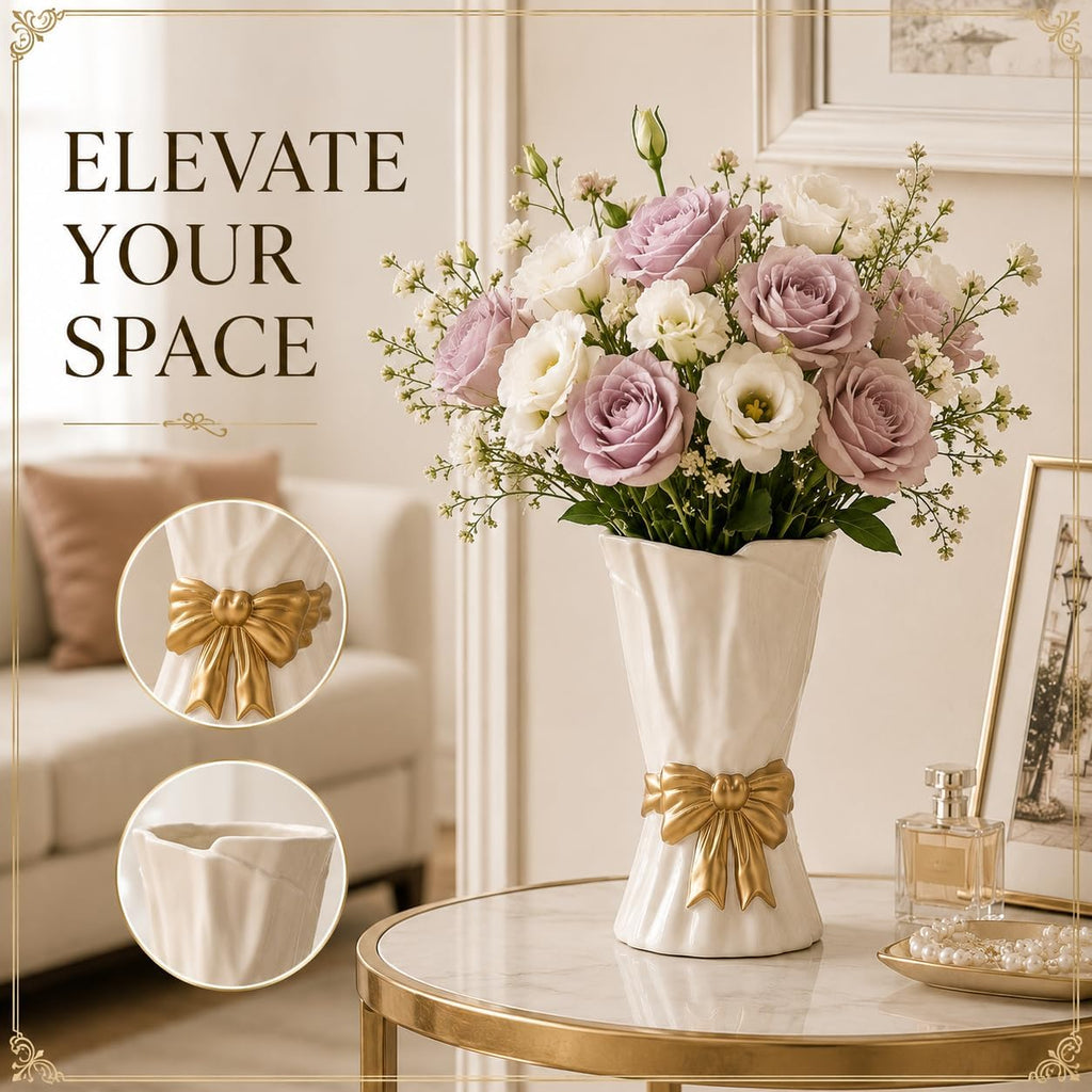 Boho Beige Flower Vase — 3" - View 5