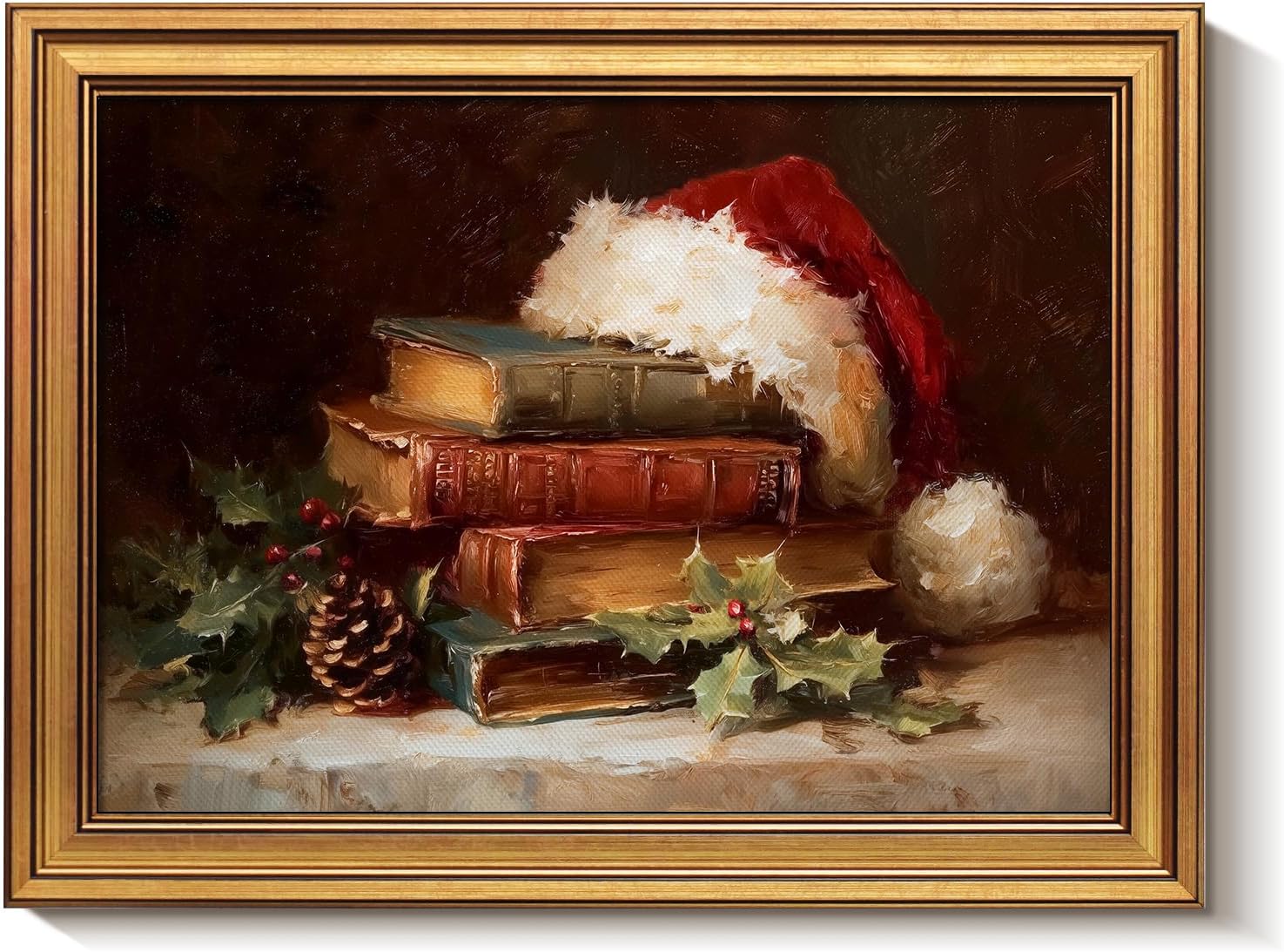 Framed Luxe Blue Wall Art — 16" — Christmas Book