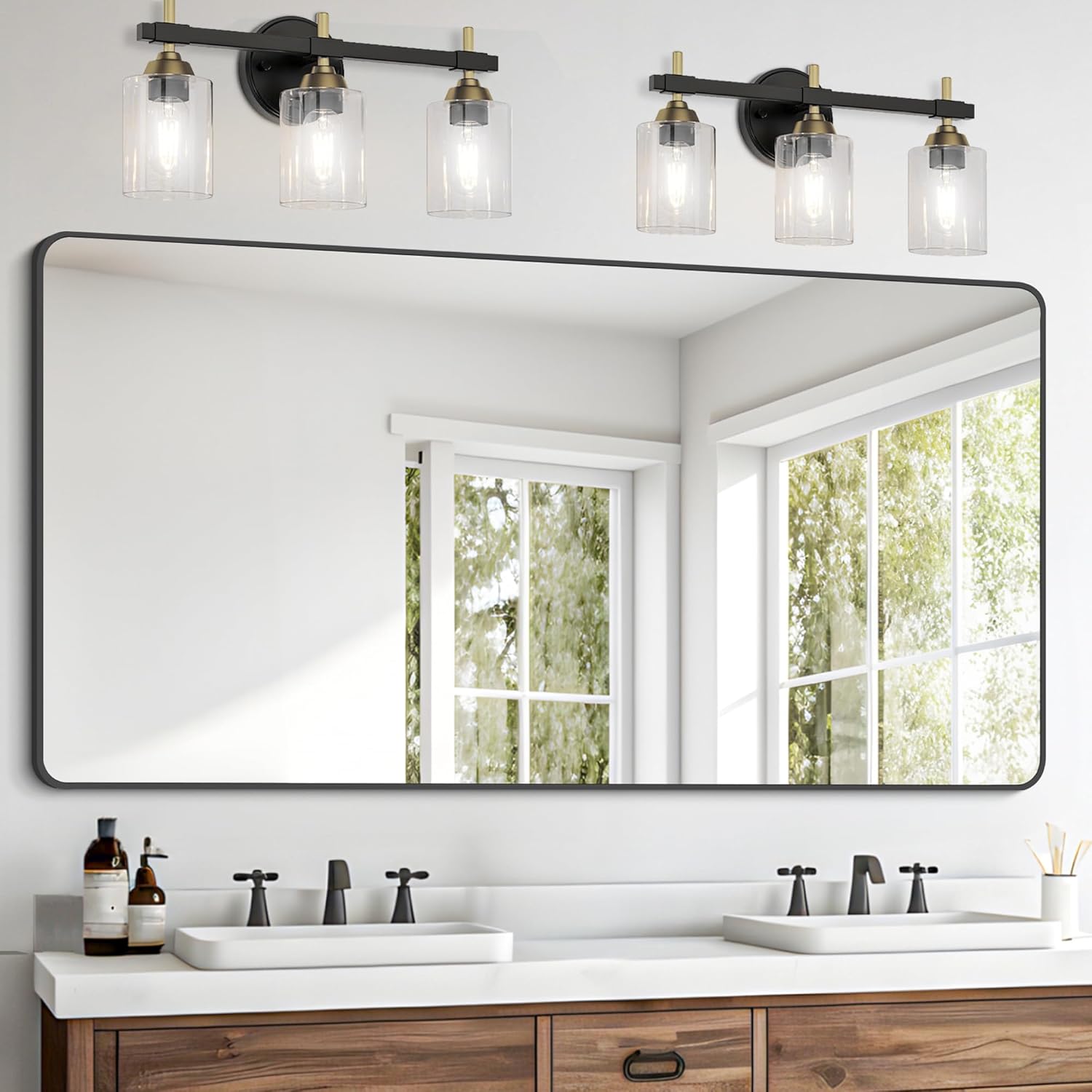 Black Wall Mirror — 24" — Black