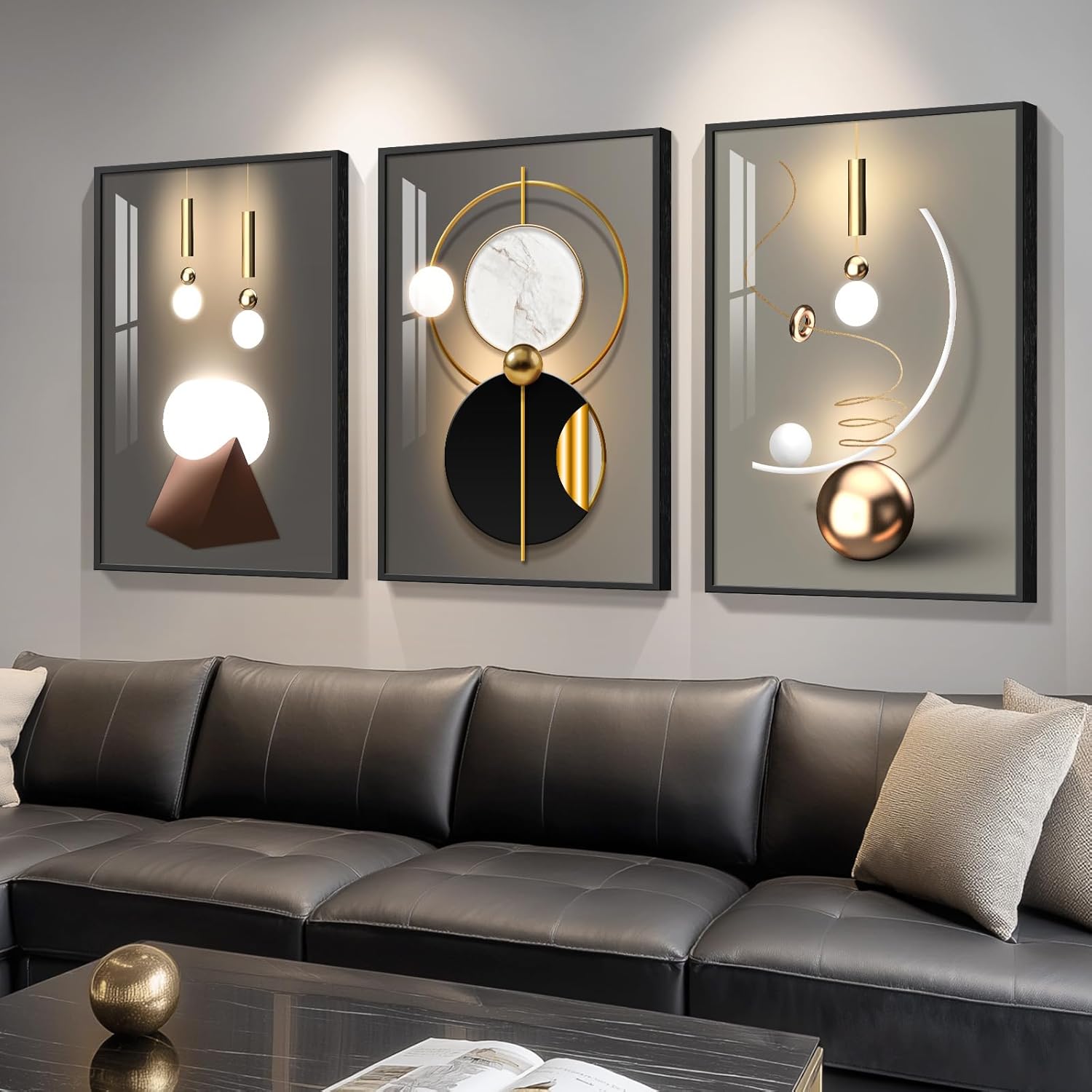 Framed Luxe Black Wall Decor — 36" - View 3
